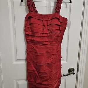 Signature by Sangria Layered Red Mini Dress